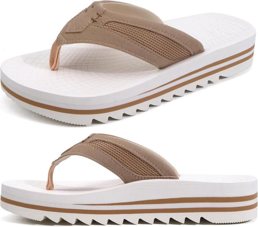 Teenslippers Heren met Boogondersteuning en Platform Comfortabele Wandel Sandalen