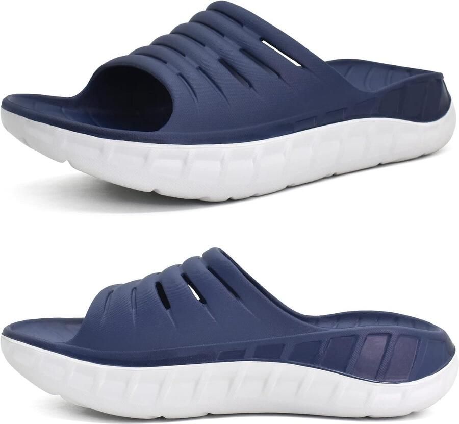 Teenslippers Heren Zacht Leer baden Flip Flops voor Mannen Yogamat Zomer Leder Vakantie Strand Modieuze Sandalen Brede voeten Zwembad Douche Non Slip Schoenen Yogamat Kussen Wandelen Thong Sandalen Slip On Indoor Outdoor