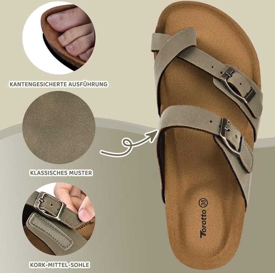 Teenslippers Met Gescheiden Tenen Kurksandalen Voor En Verstelbare Gesp Antislip Geschikt Voor Binnen En Buiten