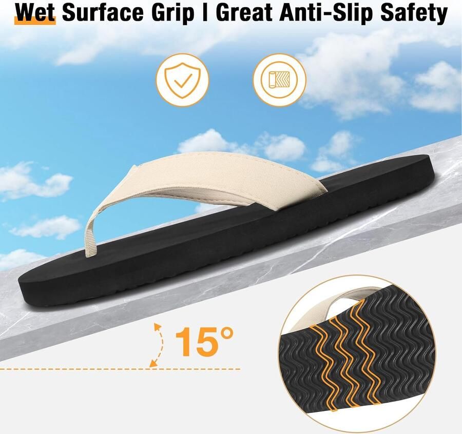 Teenslippers voor en Lichte Platte Sandalen met Ade de Stoffen Bandjes Antislip Flip-Flops voor Zwembad Strand Reizen en Thuis