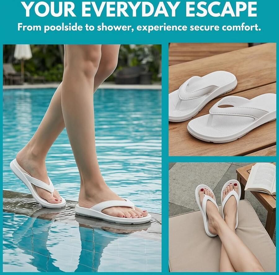 Teenslippers voor en zomer antislip plat strand zwembad teenslippers comfortabele zool zachte EVA-zool pantoffels voor buiten