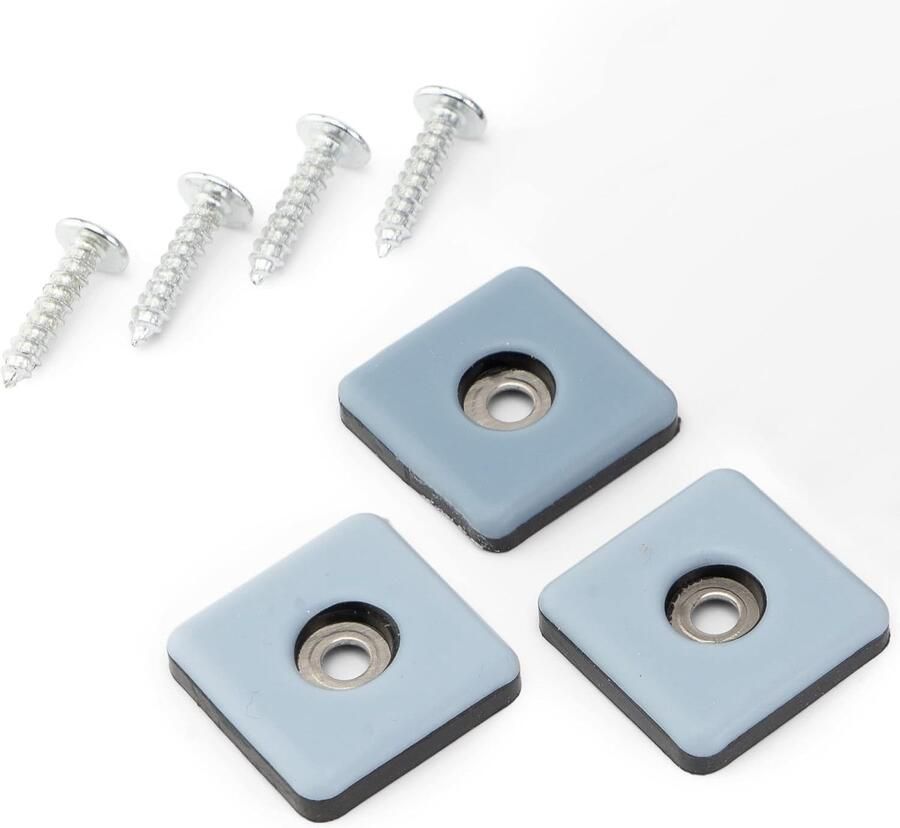 Teflon meubelglijders met schroeven 16 stuks vierkant 25 x 25 mm vloerbeschermers