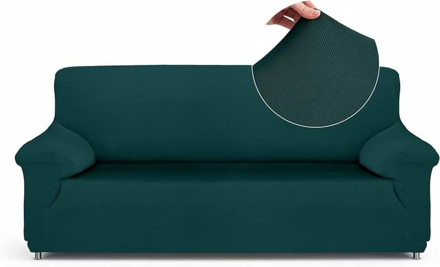TEIDE universele rekbare bankovertrek 1-zits groen De rekbare hoes beschermt je bank en zorgt tegelijkertijd voor een perfecte pasvorm en comfort in het dagelijks leven
