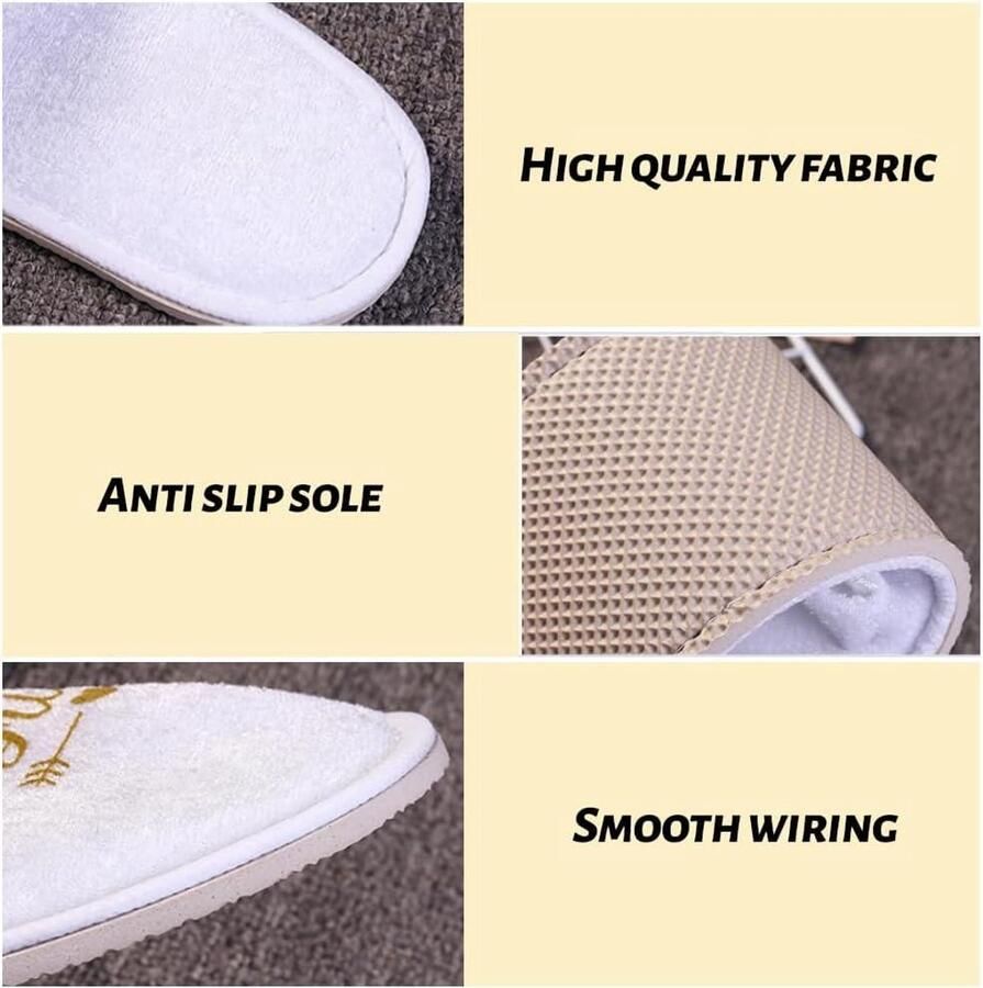 TEMGoods Bruidspantoffels voor bruiloft Comfortabele witte to be slippers Antislip Vrijgezellenfeest