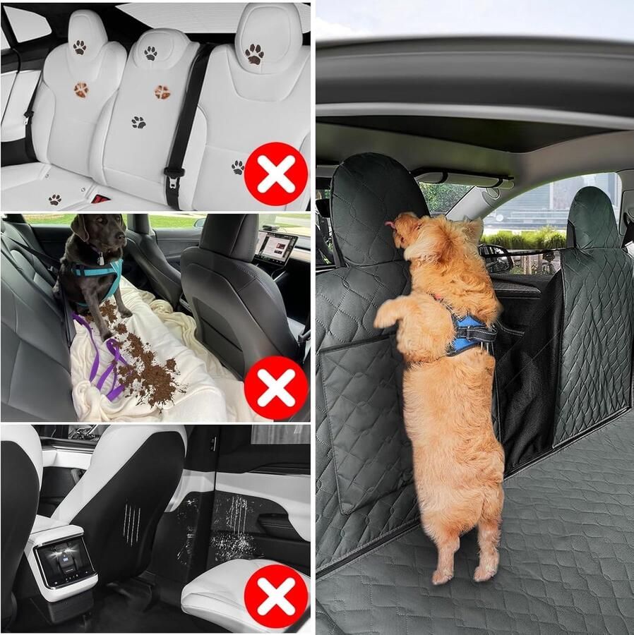 Tesla Huisdier Stoelhoes Honden Stoelhoezen voor Auto Achterbanken Compatibel met Model 3 Y S Waterdicht Antislip en Gemakkelijk te Reinigen voor Tesla Model Y 2023 Huisdier