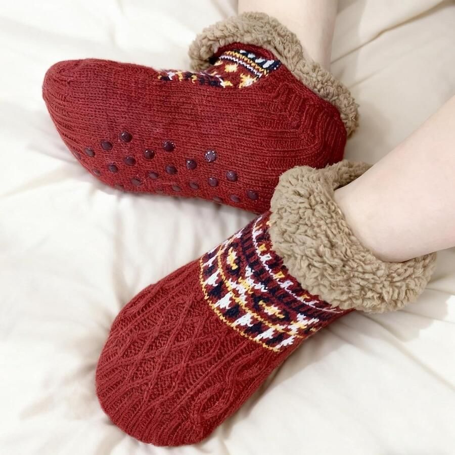 Thermische Slippersokken voor en Antislip Bed Socks voor Winter en Feestdagen Zacht en Comfortabel