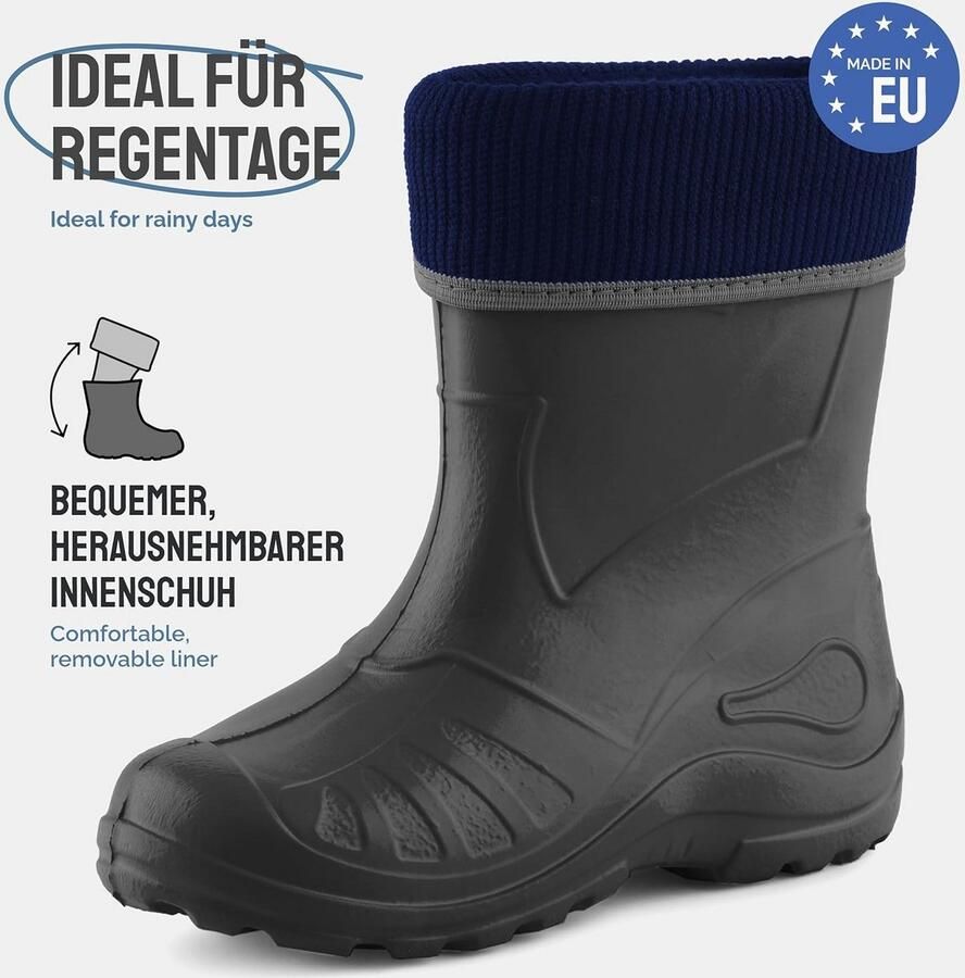 Thermo Rubberlaarzen voor Kinderen met Uitneembare Binnenvoering Lichtgewicht EVA