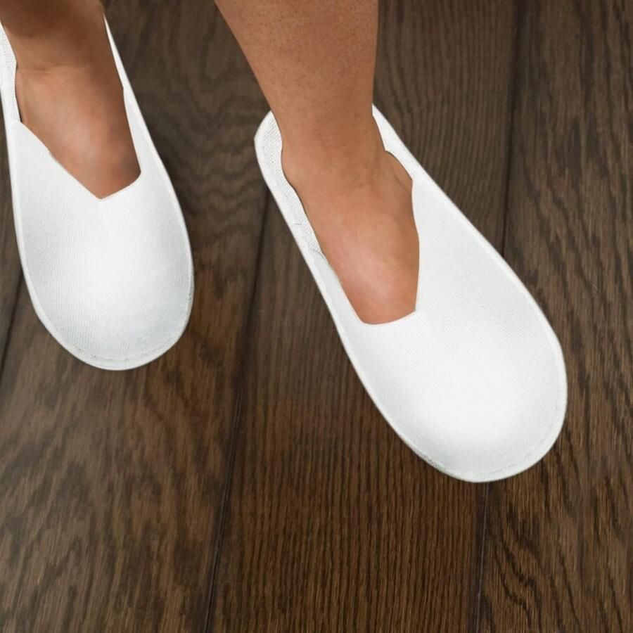Thijox 12 Paar Wegwerp Spa-Pantoffels voor Dames Gesloten Teen Wit Comfortabel en Hygiënisch voor Spa Hotel en Thuisgebruik