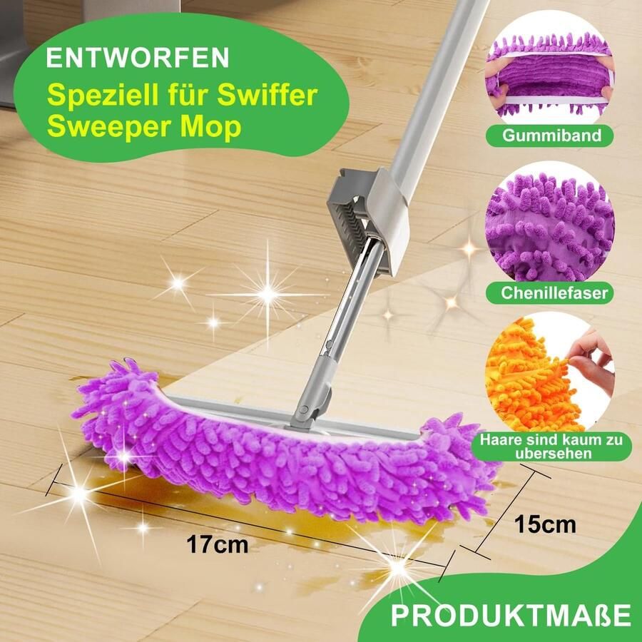 Thijox 3 Paar Reinigingspantoffels Multifunctionele Dweilschoenen Afneembare Microvezel Schoenovertrekken voor Vloeren Herbruikbare Pantoffels vo