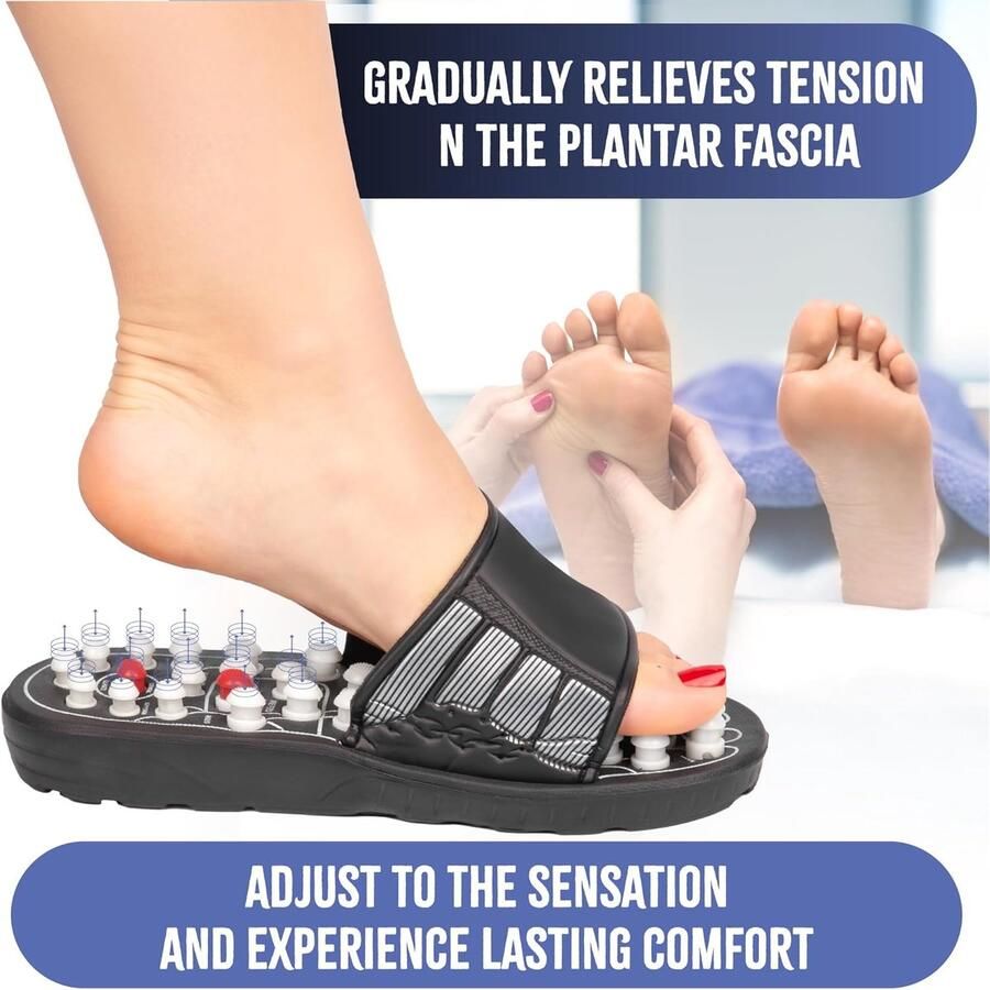 Thijox Acupressuursandalen en Badslippers met Noppen Massagepantoffels voor Voetreflexzones Ontspanning en Welzijn