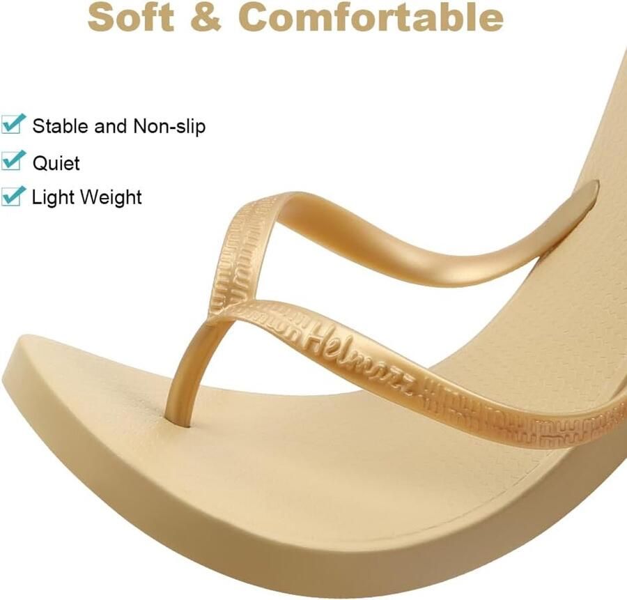 Thijox Antislip Teenslippers voor en Goud 38 Ideaal voor Strand Vakantie Fitness Douche Zomer Sport en Zwembad