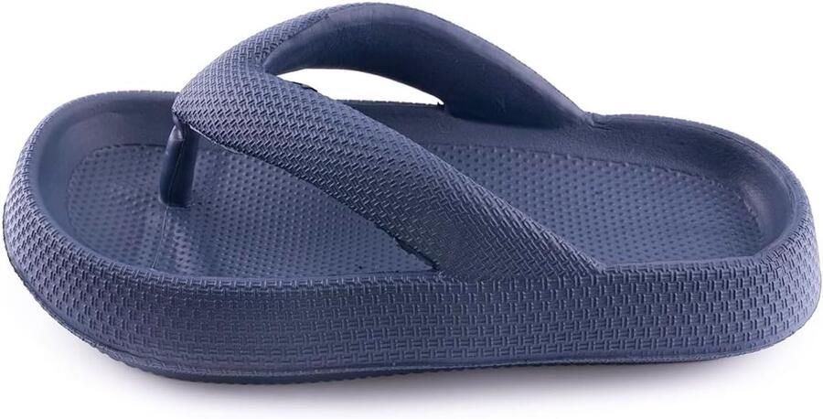 Thijox Dames Teenslippers Donkerblauw EVA-Materiaal Waterdicht Antislip Platform Perfect voor Strand Zwembad Thuis