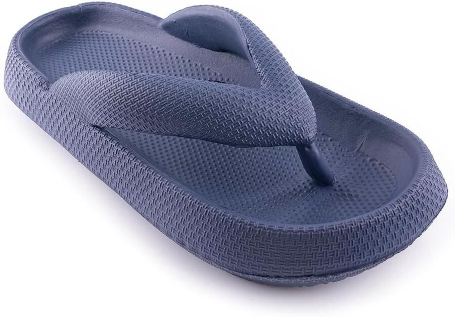 Thijox Dames Teenslippers Donkerblauw Waterdichte Antislip Slippers Platform EVA Materiaal Ideaal voor Strand Zwembad Thuis en Vakant