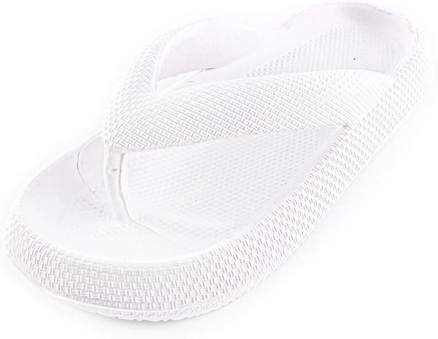 Thijox Dames Teenslippers EVA Platform Waterdicht Antislip Wit Perfect voor Strand Zwembad Thuis en Vakantie