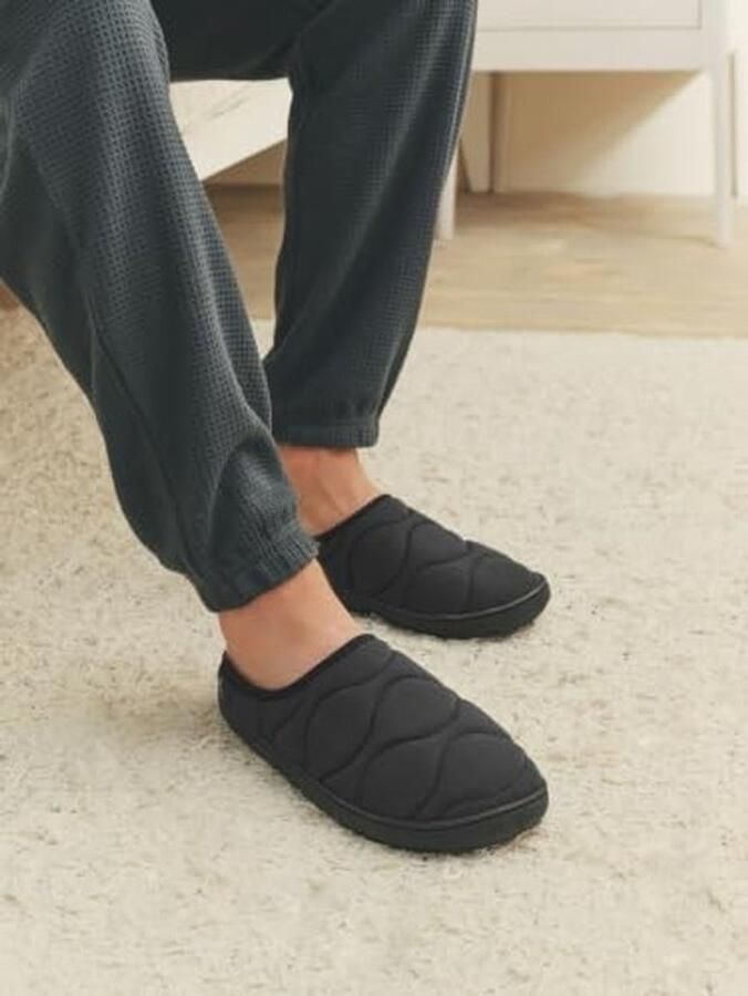 Thinsulate Gevoerde Slippers Zwart - Foto 1