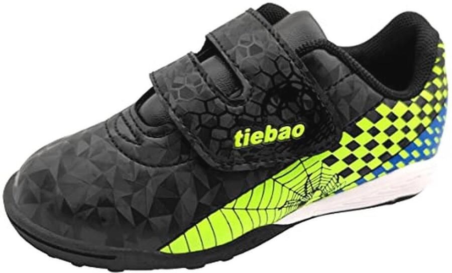 TiebaoGanar Unisex-kindervoetbalschoenen turfschoenen sport outdoor stevige grondschoenen voetbalschoenen voor en met haak en lus (peuter klein en groot kind)