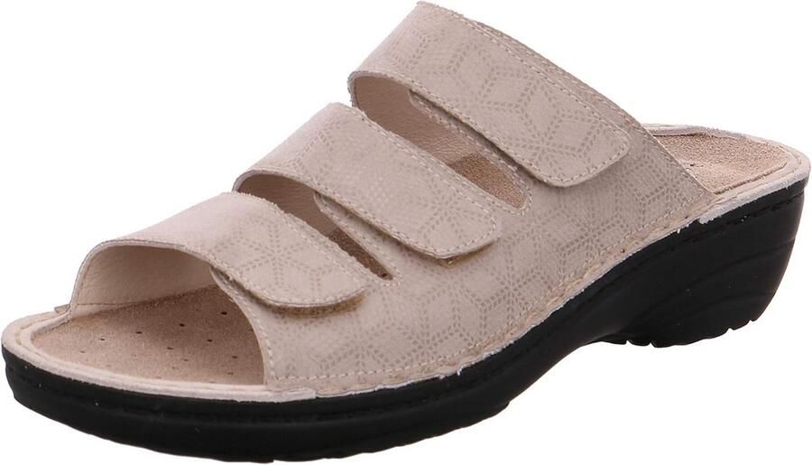 Tijdloze Leren Dames Slippers met Verstelbare Klittenband Sluiting en Comfortabele Zool