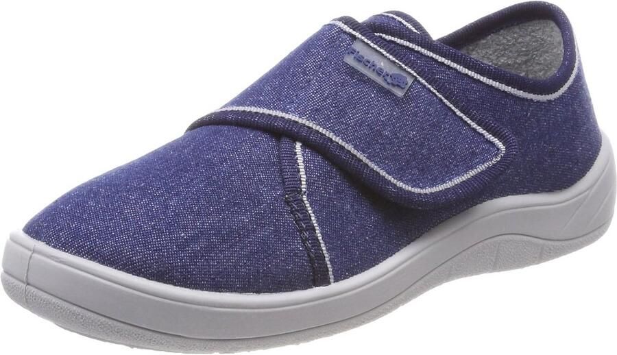 Jongens Tussenzool Slippers met Klittenband Grijs Jeans