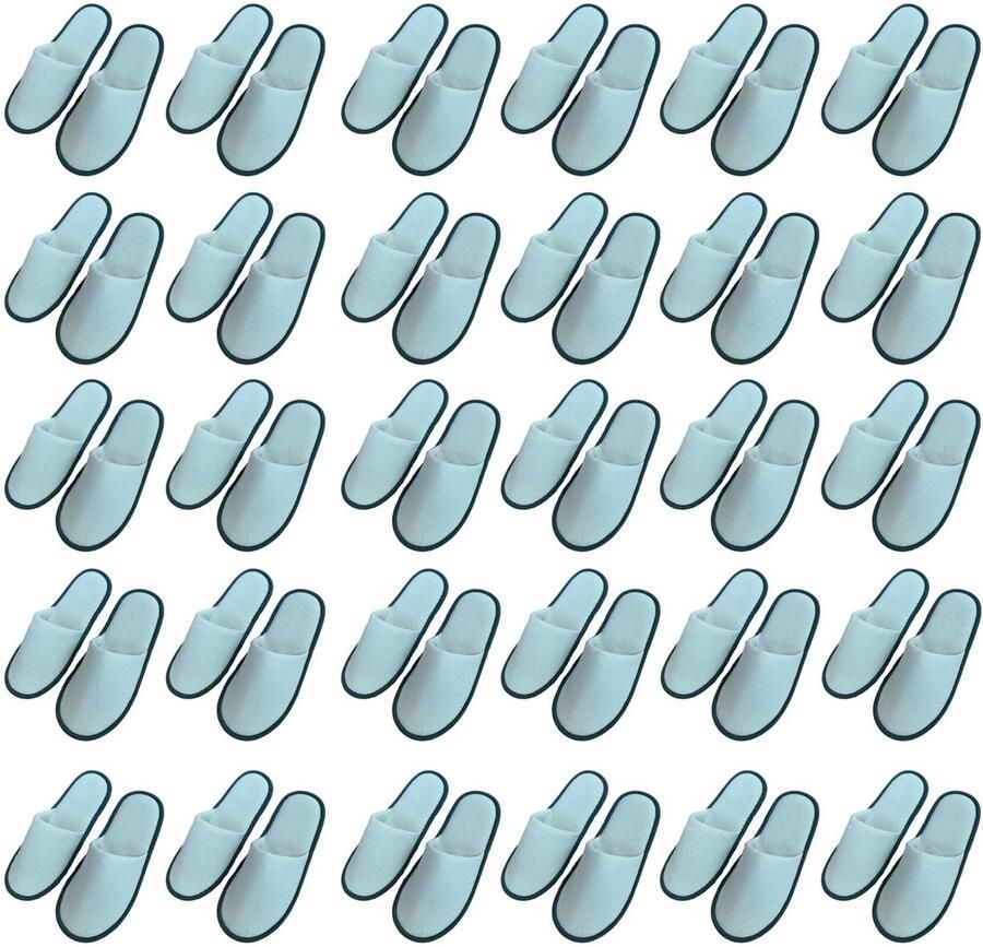 Tissting 30 Paar Wegwerp Slippers Wit Unisex Non-Slip Hotel Spa Reizen