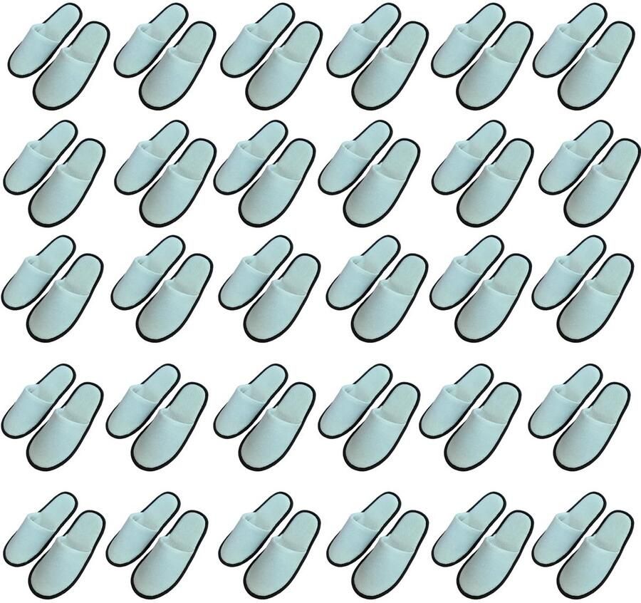 Tissting 50 Paar Disposable Slippers Wit Unisex Non-Slip Hotel & Spa Slippers Comfortabele Wegwerpschoenen voor Reis en Gastenkamers