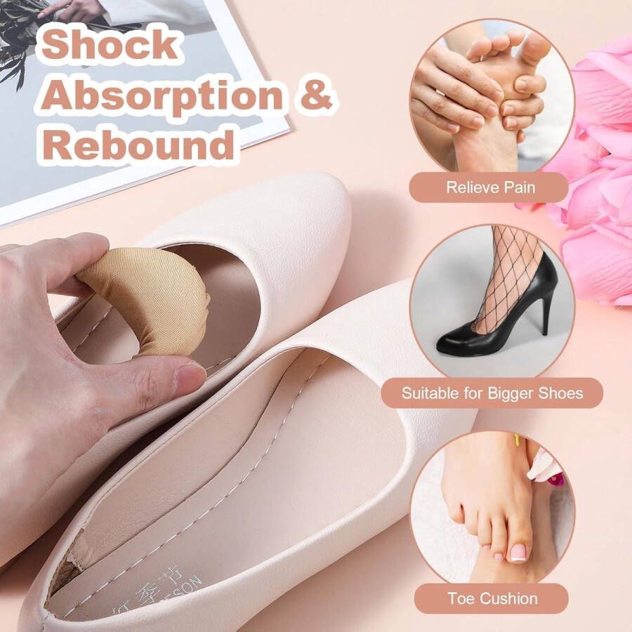 Titel: Set van 3 paar schoenvullers voor dames Comfortabele teenvullers Verstelbare teenplugs Voetbraces voor grote schoenen Hakken Pumps
