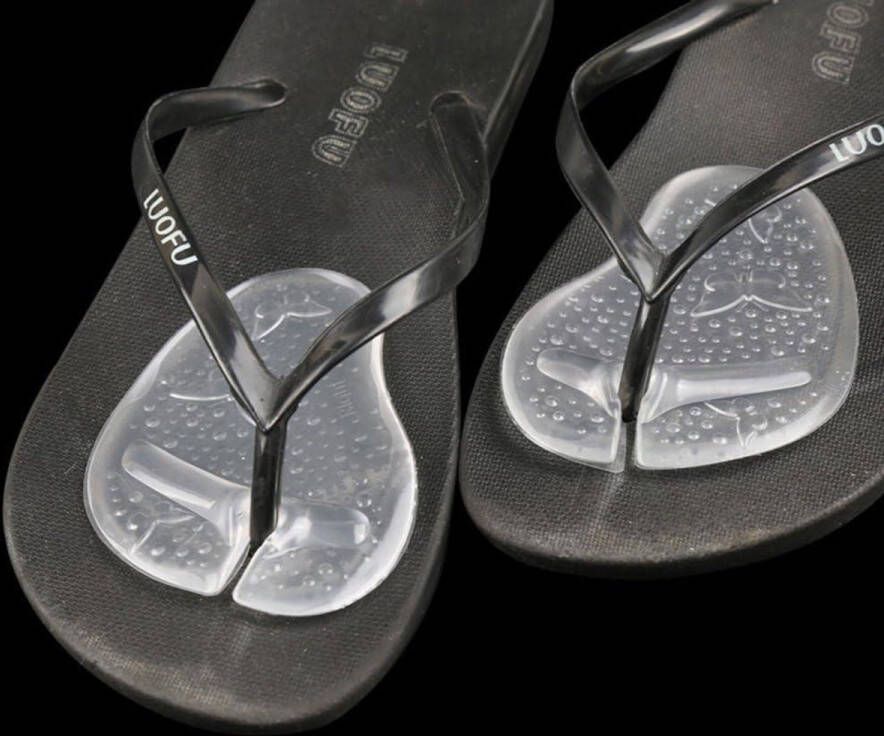 Toe Separator Flip Gel Kussentje voor Teenbescherming Teenspreiders voor Teenslippers Gel Inserts Beschermzolen (Transparant)