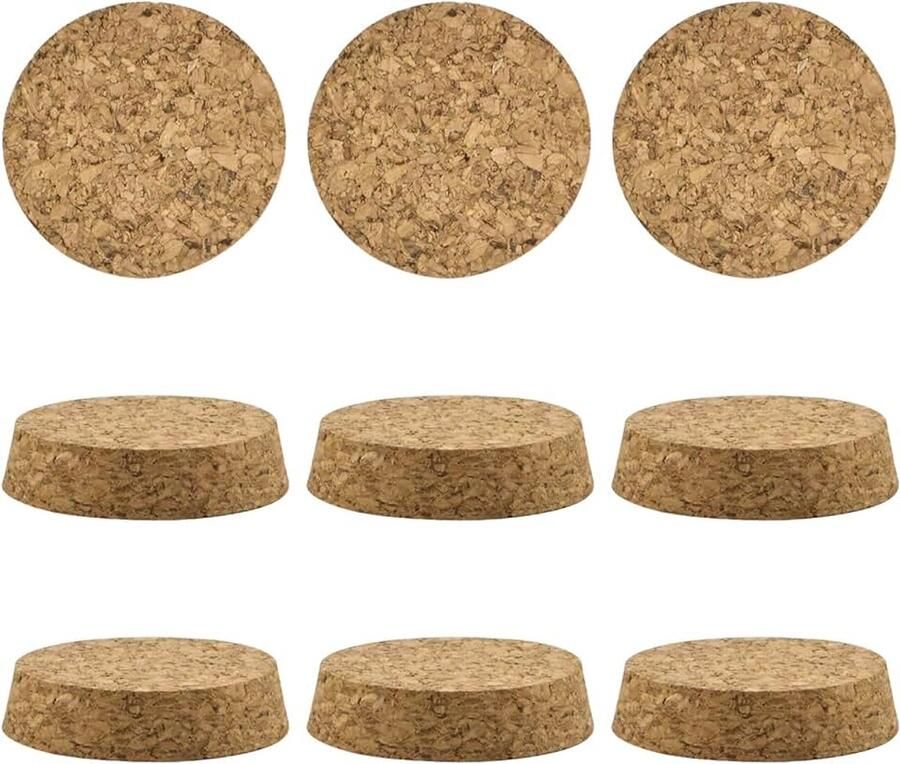 Toelopende kurkstoppen 10 stuks duurzame houten wijnflesstoppen kurkpluggen voor wijnfles glazen fles