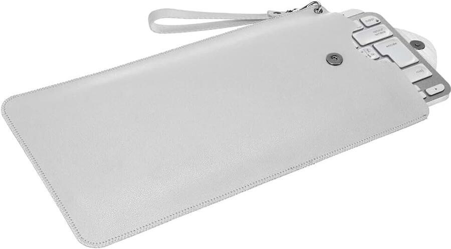 Toetsenborddraagtas compatibel met Logitech MX Keys Mini Mini voor Ma Pebble Keys 2 K380s beschermende reistashoes van vegan leer (lichtgrijs)