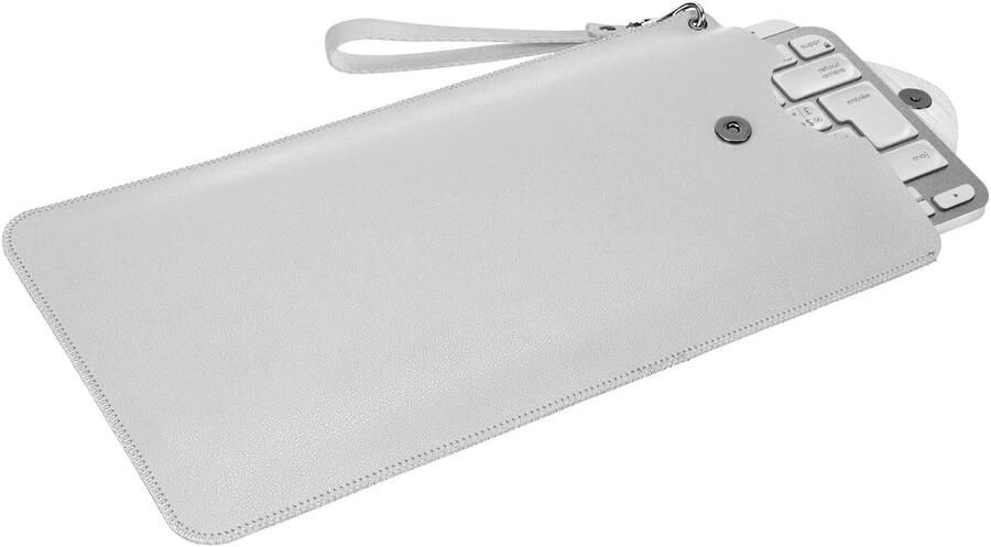 Toetsenborddraagtas compatibel met Logitech MX Keys Mini Mini voor Ma Pebble Keys 2 K380s beschermende reistashoes van vegan leer (lichtgrijs)