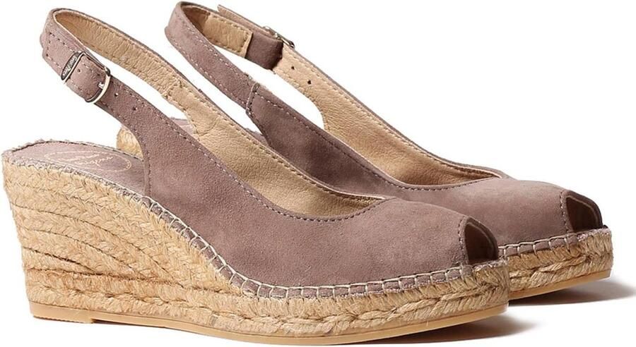 Toni Pons peep toe style wedge espadrille for women made of suede