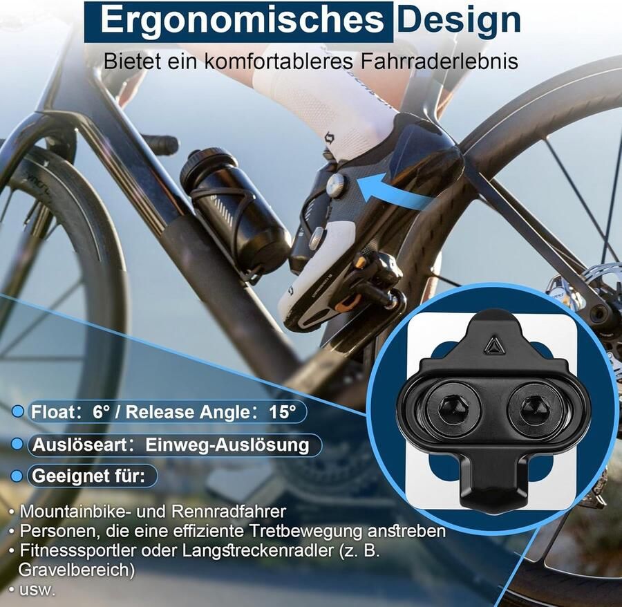 Toptrek SPD Cleats compatibel met Shimano SPD SH51 SPD Cleats voor 2-gaats SPD-pedalen schoenCleats Cleats-set met antislip platen hoogwaardige stickers voor indoor-cycling MTB- en racefietsen