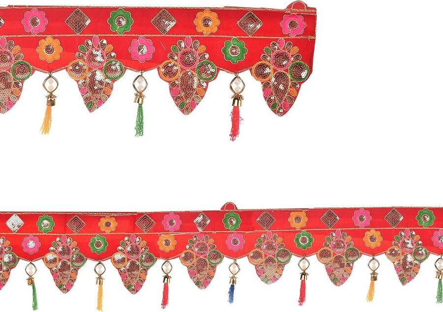 Toran with Multicolor vassels Garland Door Toran Decorative Bandanwar for Hangings Indian Wedding Festival Decorations gift Home Entrance Temple Mandir Decor
