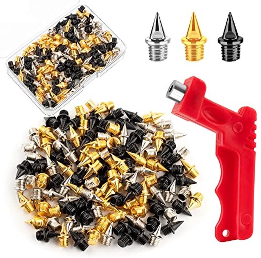 Track Spikes voor Atleten 120 Stuks Stalen Piramide Spikes in Goud Zilver en Zwart