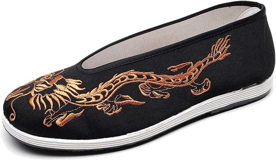 Traditionele Chinese Schoenen Martial Arts Slippers Binnen en Buiten Ade de Canvas Bovenkant EU Goud