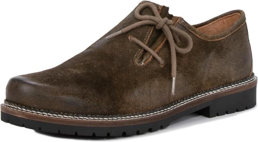 Traditionele Heren Instapschoen van Leer met Zijdelingse Veters