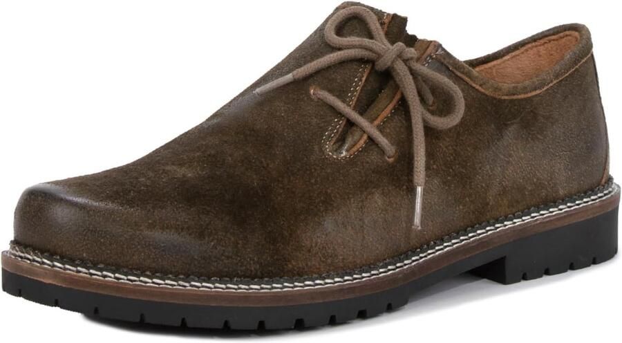 Traditionele Heren Instapschoen van Leer met Zijdelingse Veters