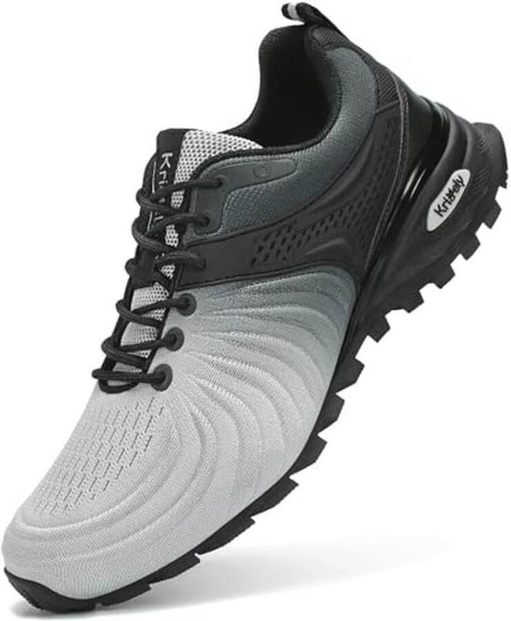 Trail Running Schoenen Heren Ademend Trekking en Wandelschoenen voor Outdoor Fitness Zilver Grijs