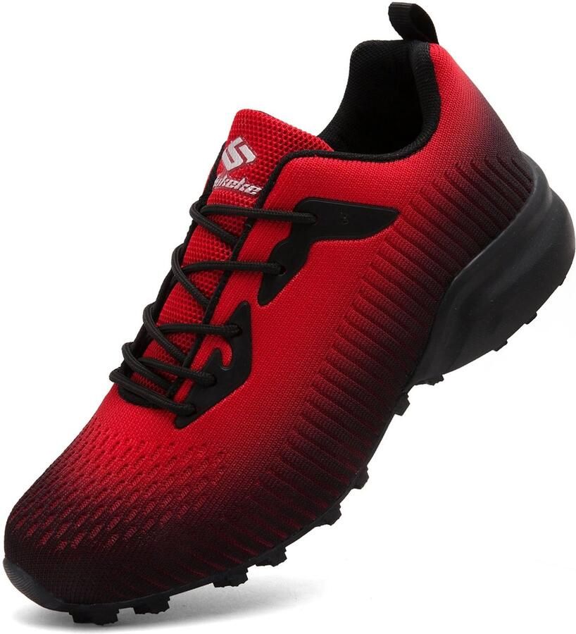 Trail Running Schoenen voor Heren Lichtgewicht en Ademend Zwart Rood
