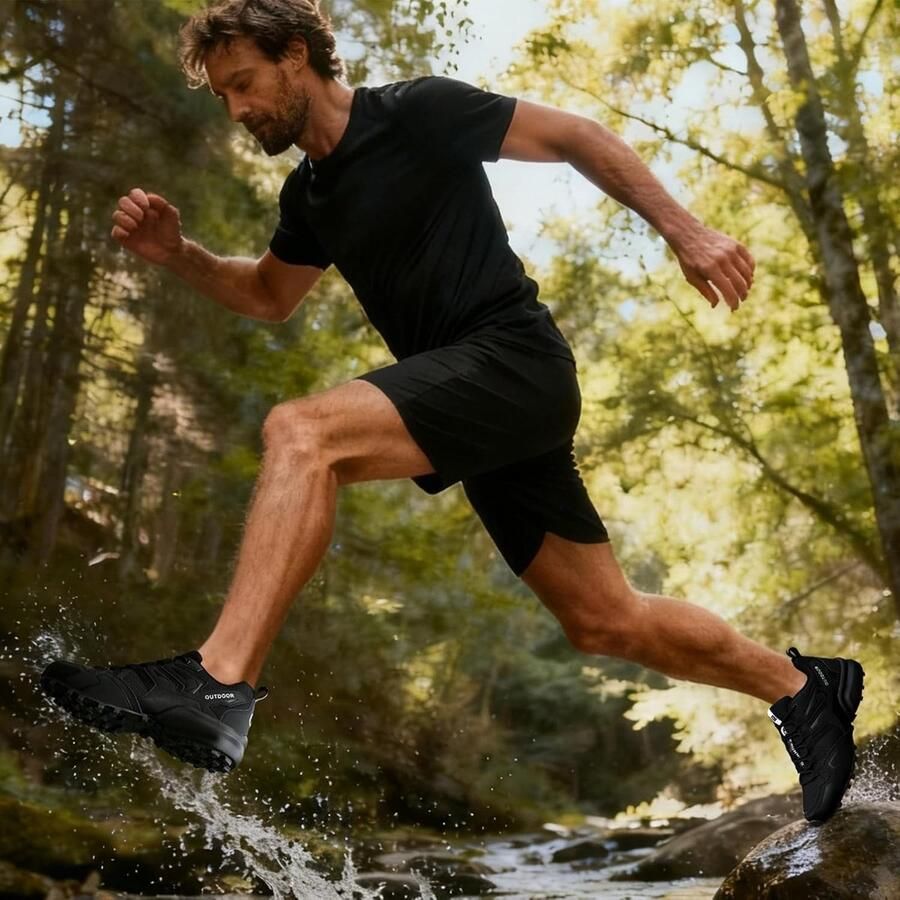 Trailloopschoenen Zwart 47 EU Lichte Wandelschoenen voor Heren Voor Outdoor en Fitness