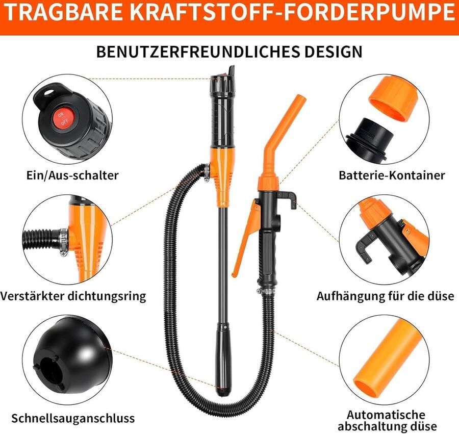 Transmissiepomp op batterijen aangedreven vloeistoftransmissiepomp elektrische brandstof vulpomp sifonpomp draagbare automatische zuigpomp benzine gas 2.4 GPM