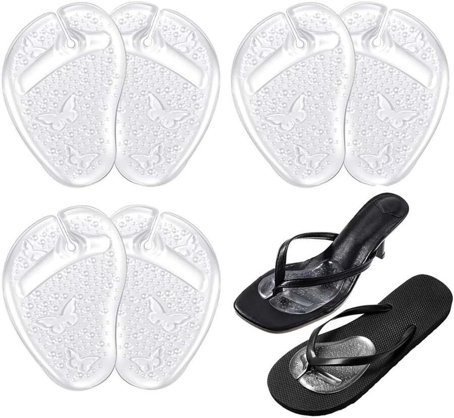 Transparante antislipbeschermers voor teenslippers Comfort grip en bescherming voor je voeten