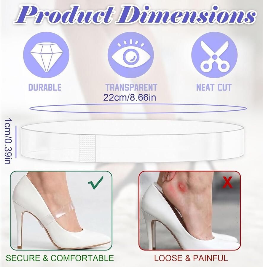 Transparante elastische schoenbandjes voor losse schoenen Onzichtbare siliconen bandjes voor hakken sandalen dansschoenen en bruidsschoenen ideaal voor extra grip en comfort