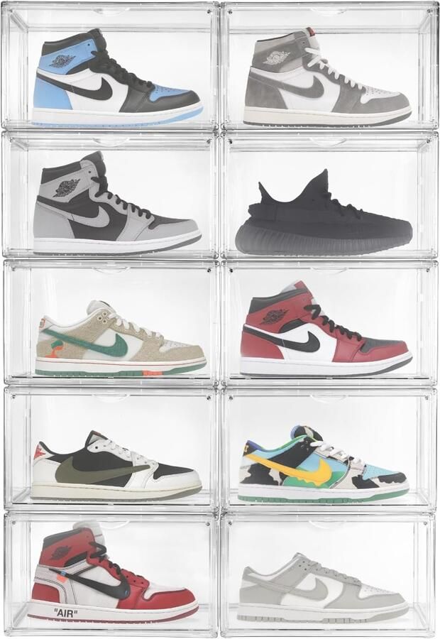 Transparent sneaker boxes Transparent shoe boxes Acrylic material Magnetic door Sturdy Stackable ShopVlot