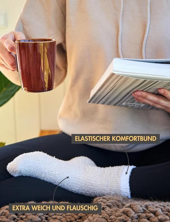 Treasure 5 Paar Knuffelsokken Dames Warme Bedsokken Kleurenmix