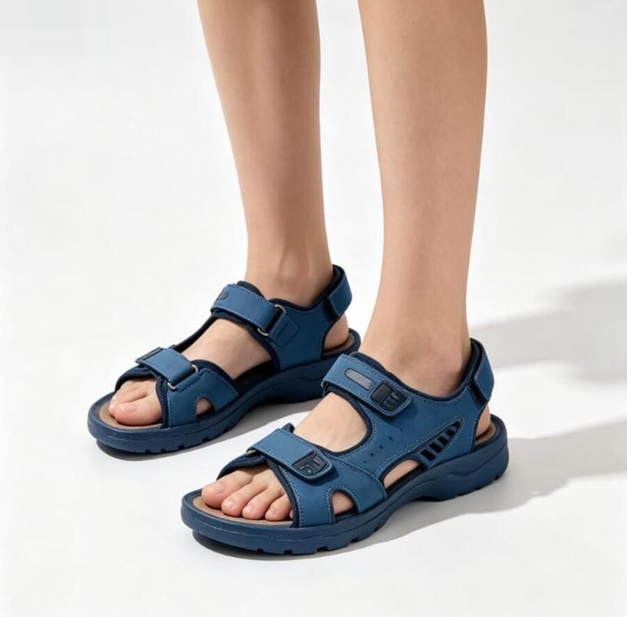 Trekkingsandalen voor heren pantoffels met klittenbandsluiting antislip zomer lage sportschoenen