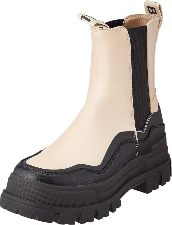 Trendy Dames Chelsea Laarzen met Asymmetrisch Golfpatroon