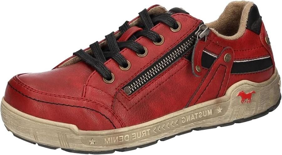 Trendy Dames Sneakers met Veters en Decoratieve Stiksels
