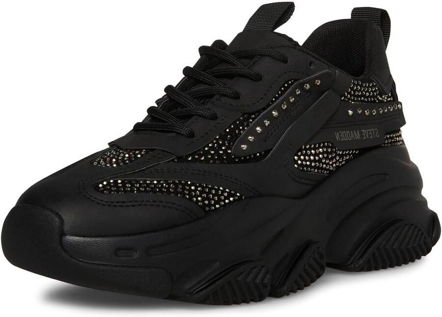 Dames Chunky Sneaker Wit Zwart Plateauzool Sportieve Dad Sneaker