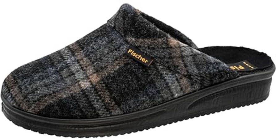 Trendy heren sloffen van robuust stof met molton voering