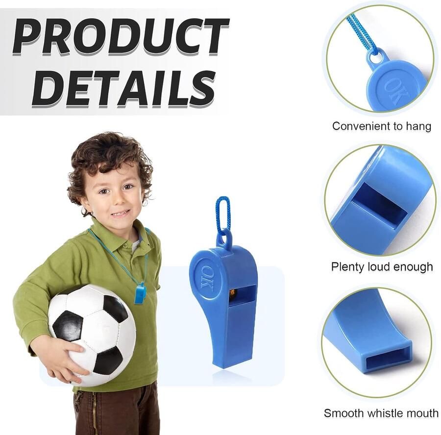 Trillerfluitje voor kinderen 60 stuks plastic fluitjes scheidsrechterfluitje met schouderband sportfluitje voor trainers scheidsrechters leraren noodsituaties studenten kinderen 5 kleuren